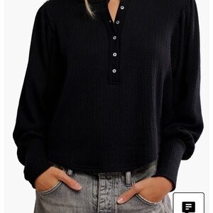 Free People Quinn Rib Henley Top